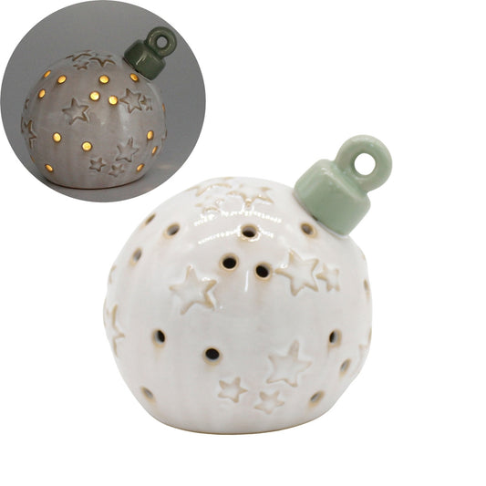 Porcelain Cream Lighted Orb