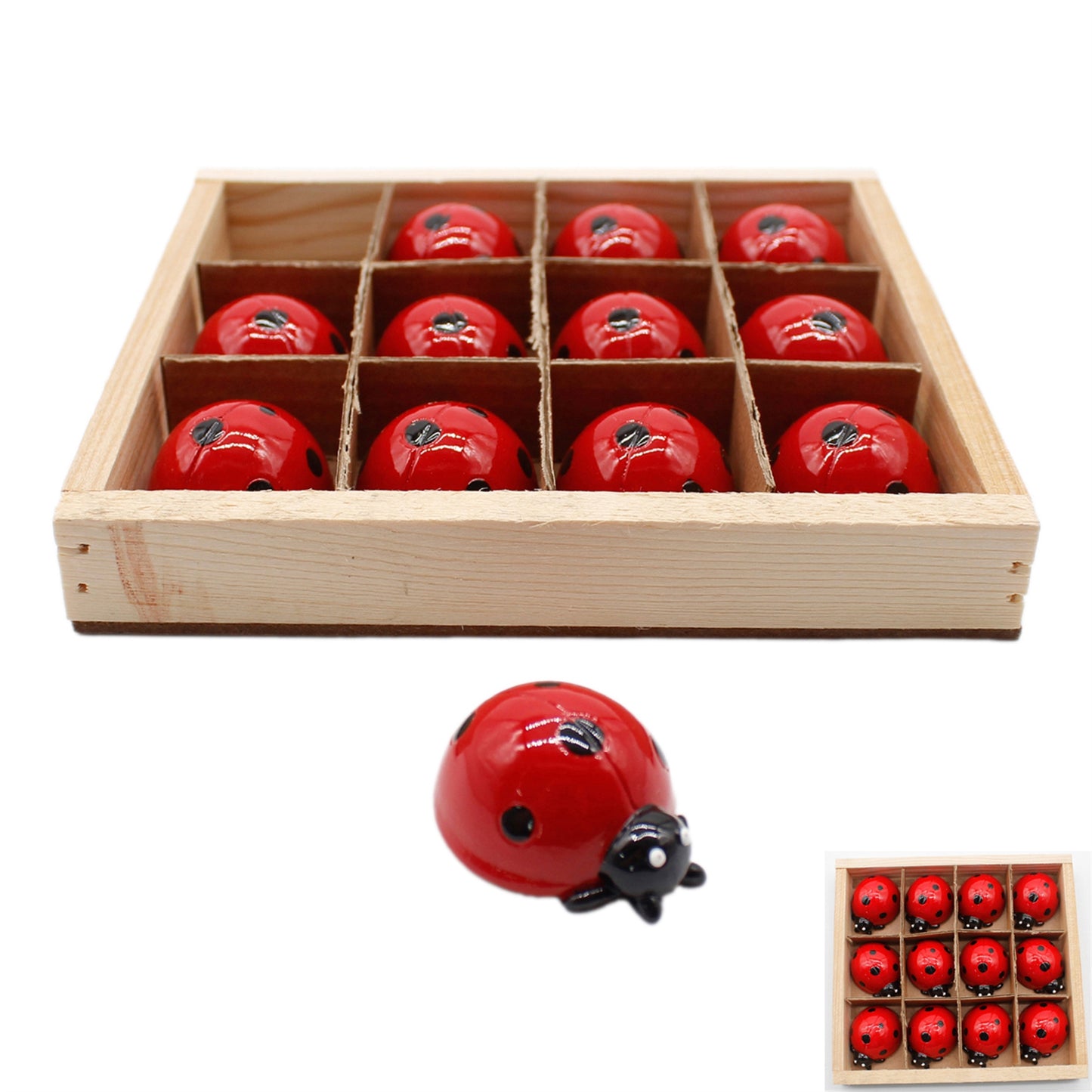 Set of 12 Resin Ladybugs
