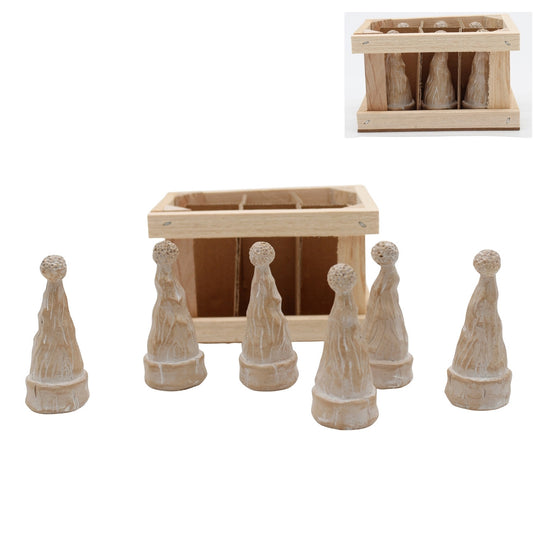 Set of 6 Small Tan Resin Hats