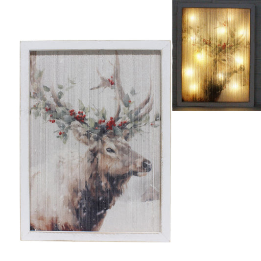 Lighted Fabric Reindeer Sign