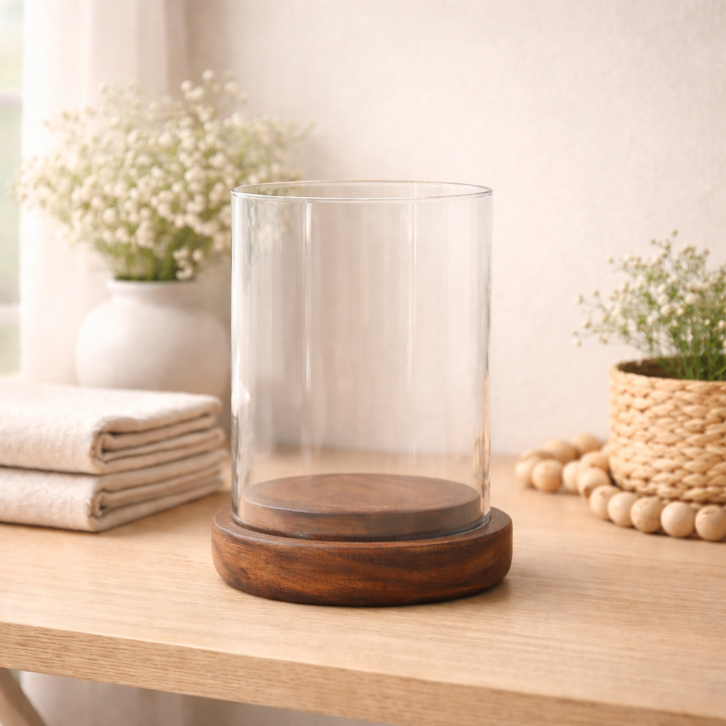 Small Dark Mango Hurricane Glass