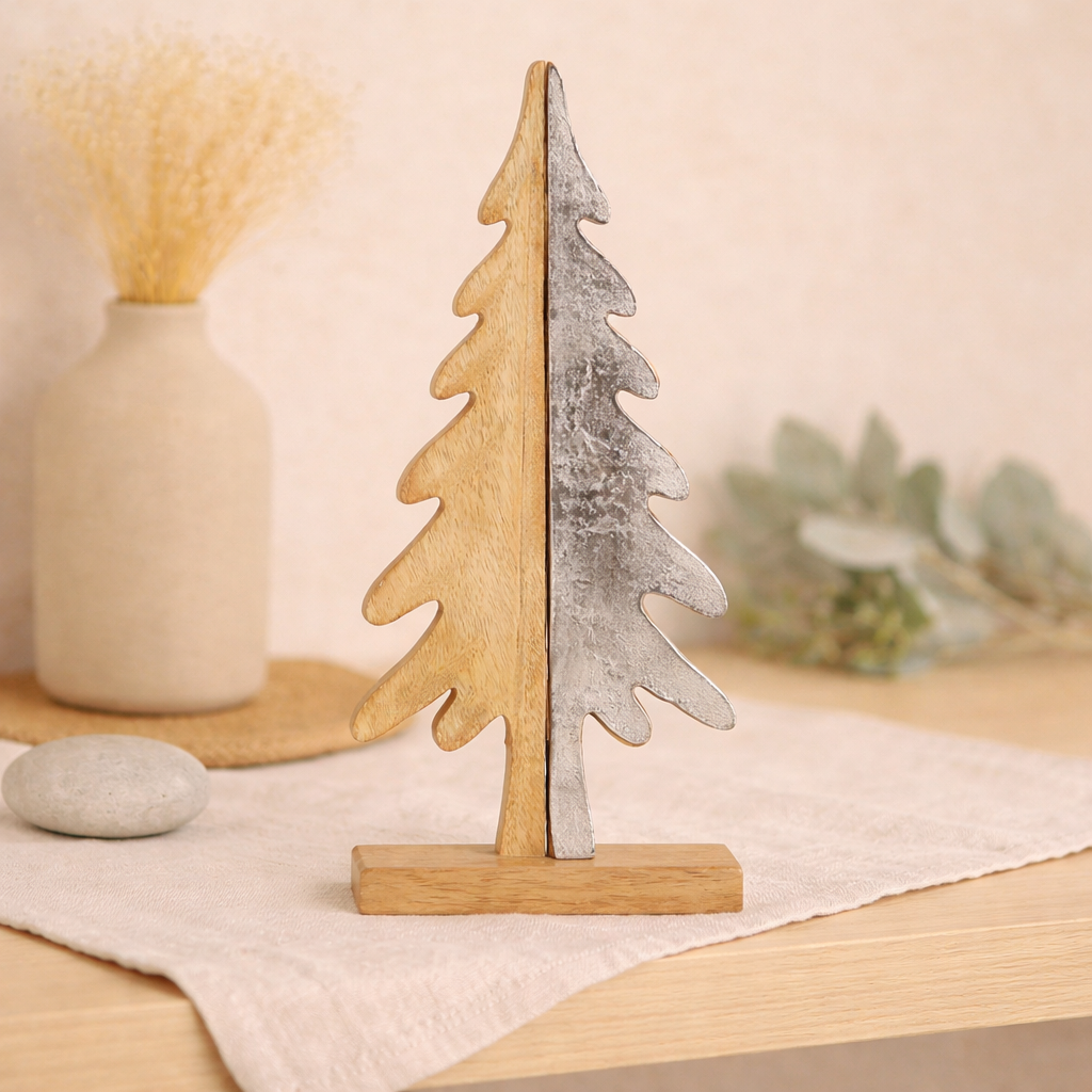 Midnight Shimmer Pine Tree on Stand