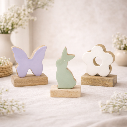 3 Assorted Bunny, Butterfly & Daisy Pieces