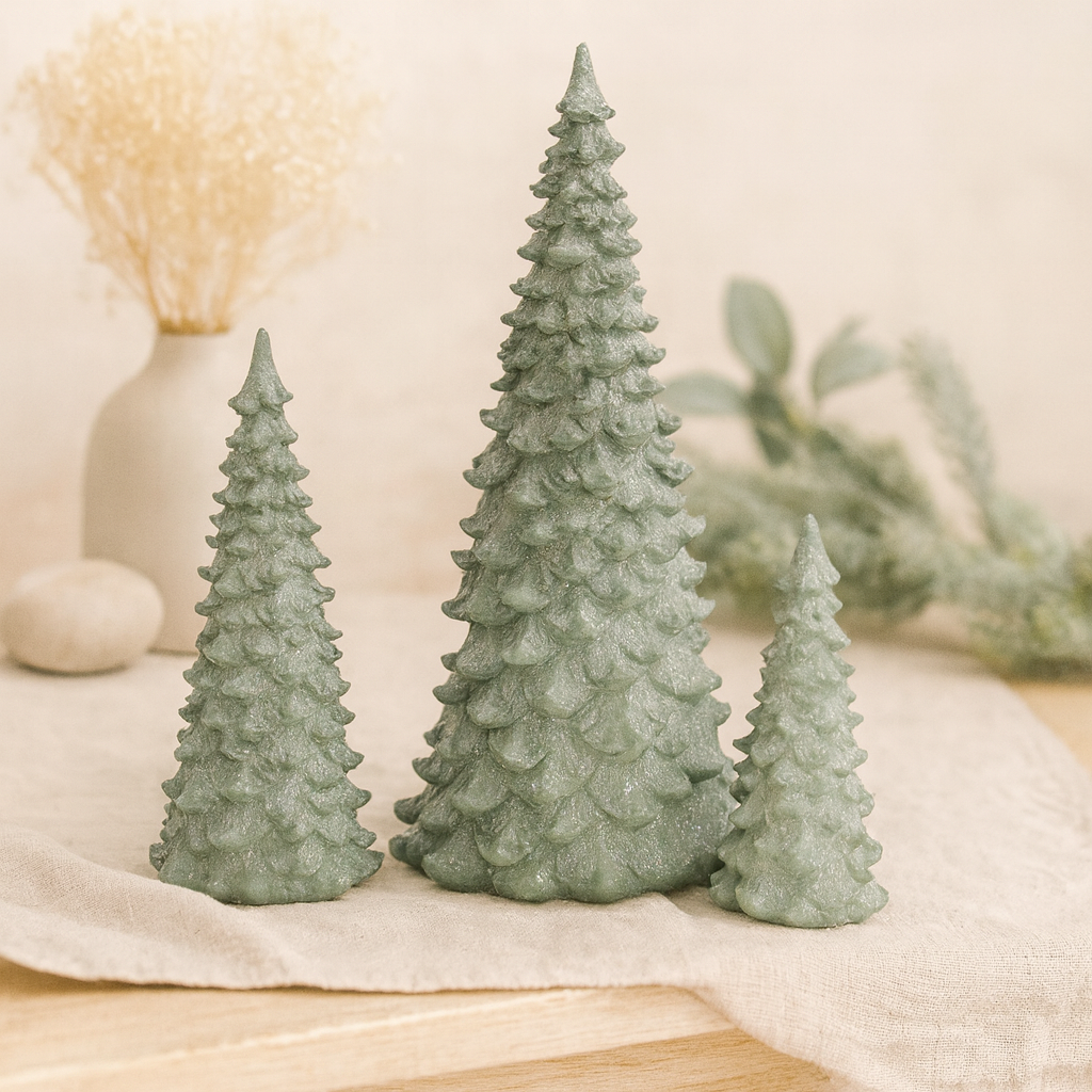 Set of 3 Green Resin Trees