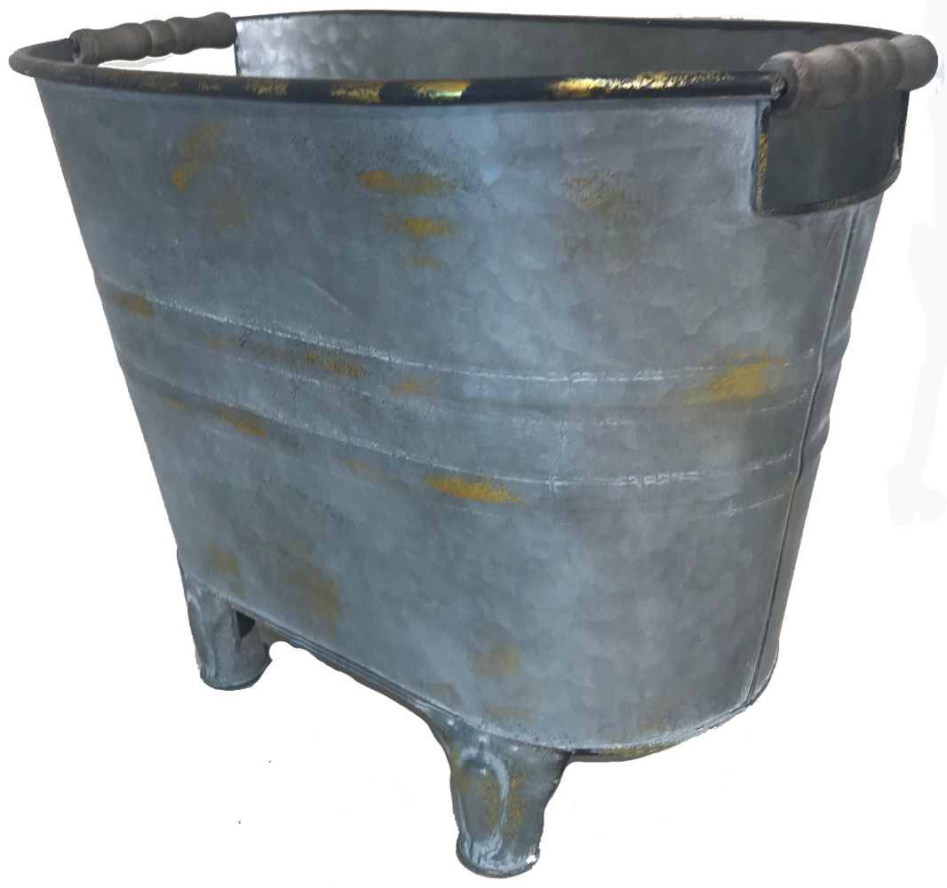 Galvanized Tub Planter w/Feet