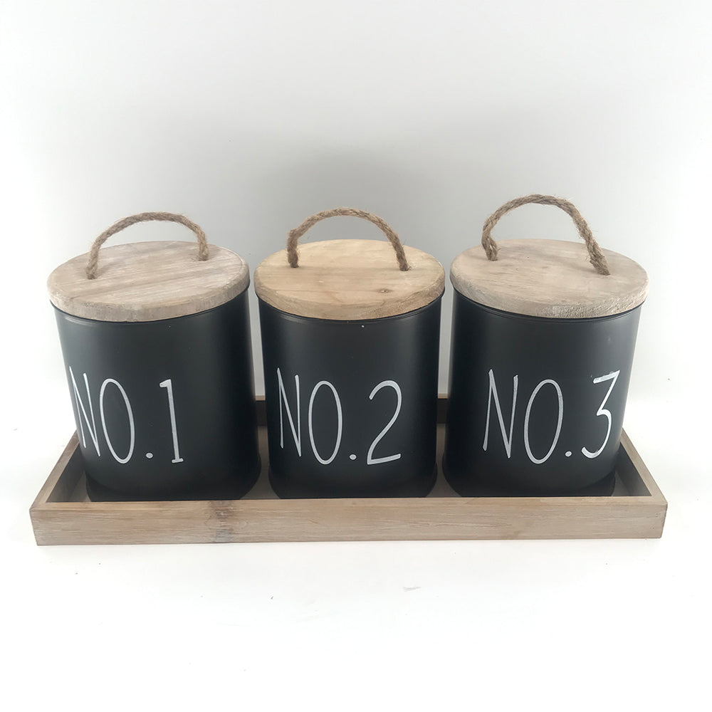 Black Kitchen Canister Set