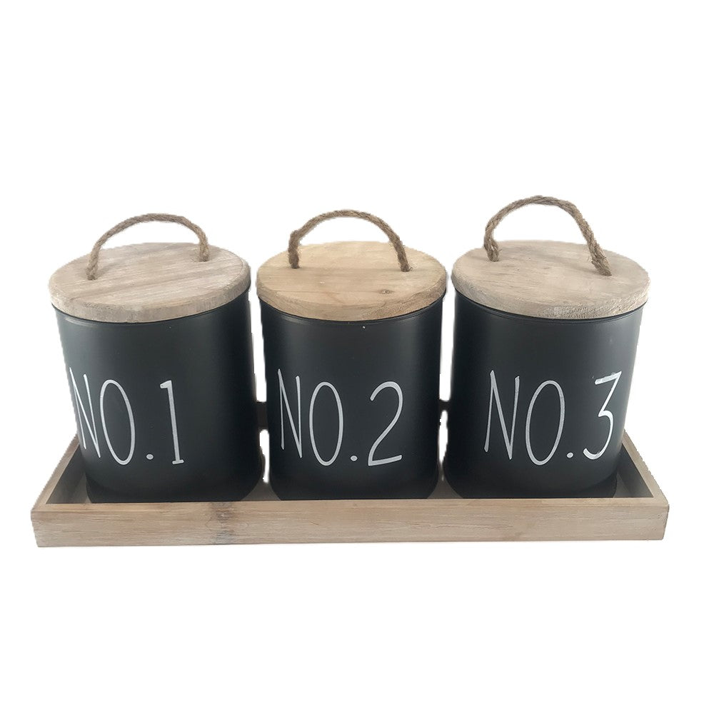 Black Kitchen Canister Set