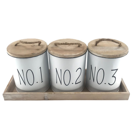 White Kitchen Canister Set