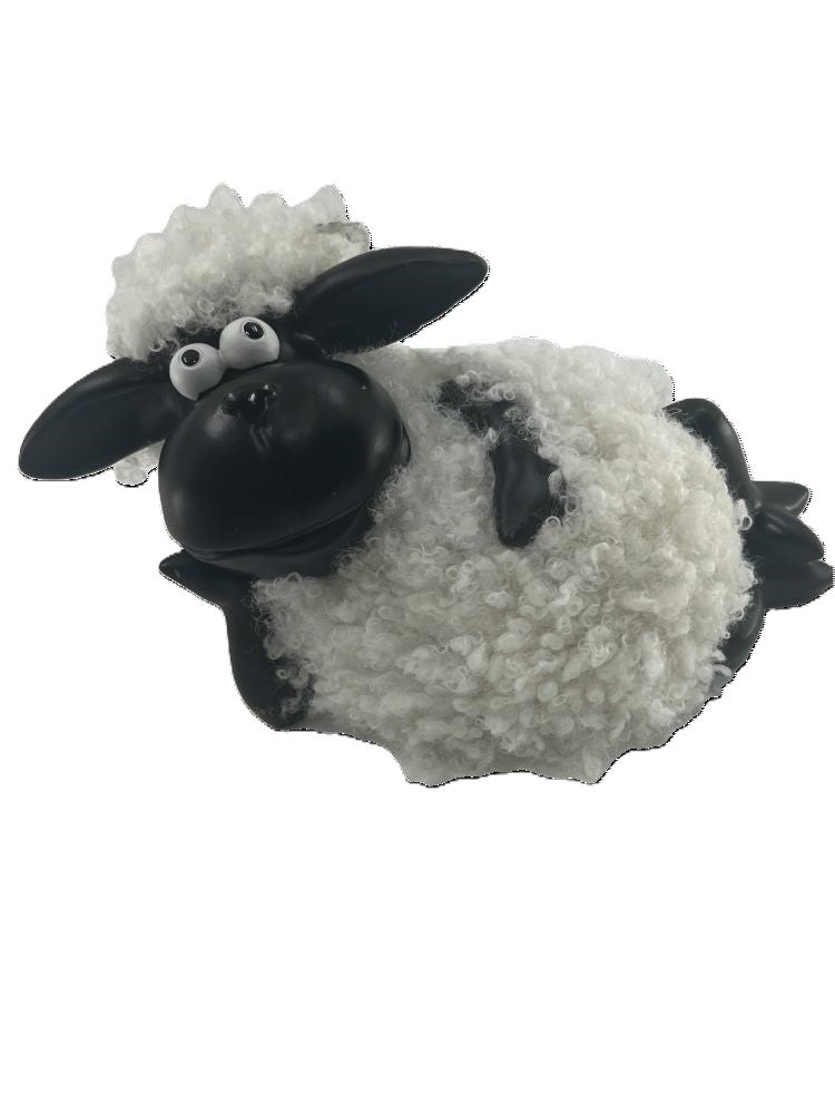 10" Resting Black face Sheep Sheep