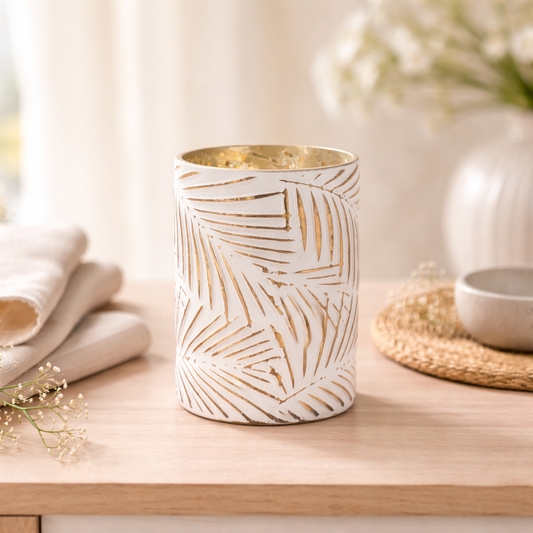 Leaf Pattern Glass Cup