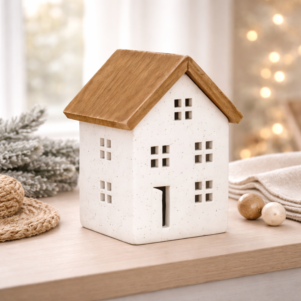 Lighted White and Natural 2 story House