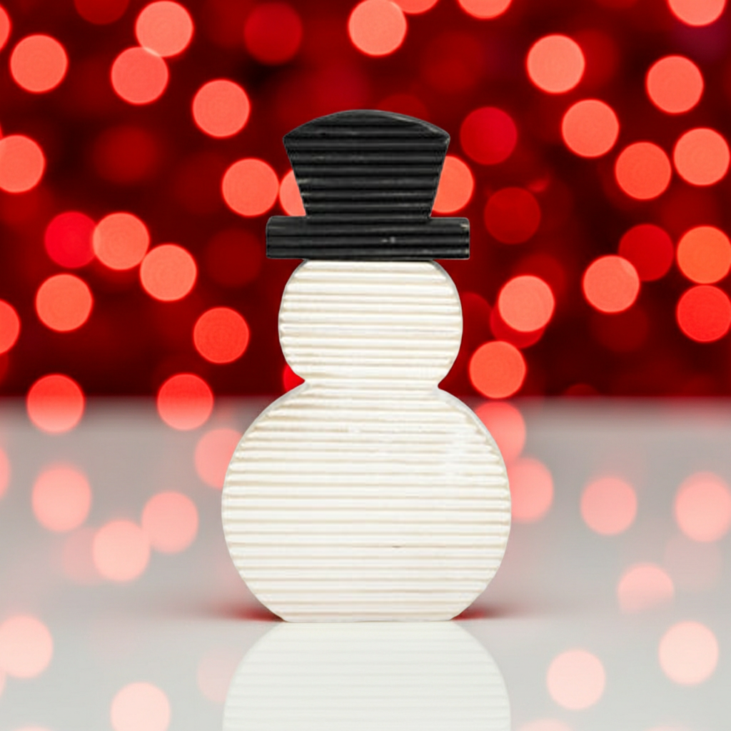 10" Black/White Wood Snowman Block