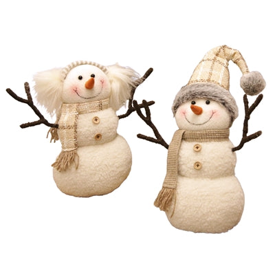 Cream & Tan Snowman Asst