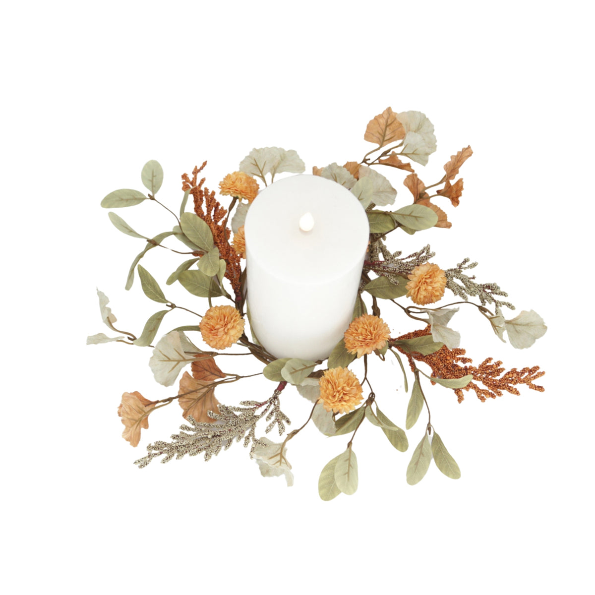 Orange Pom Pom Candle Ring