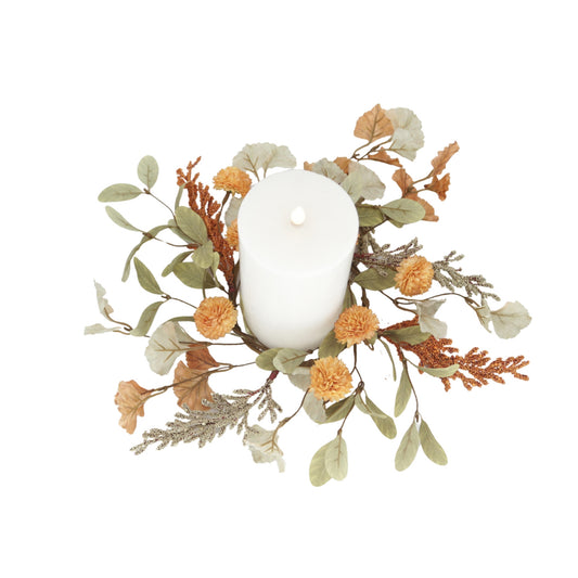 Orange Pom Pom Candle Ring