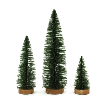 S/3 Dark Green Bottlebrush Trees