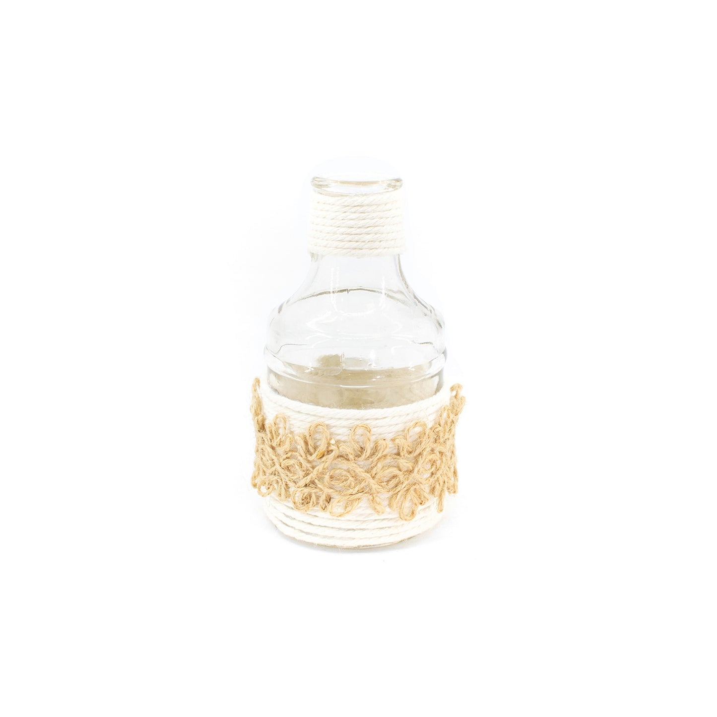 Tall Neck Glass Jar with Woven Sleeve