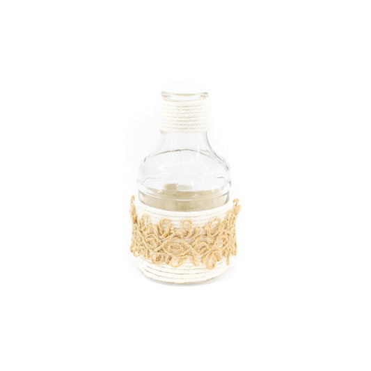 Tall Neck Glass Jar with Woven Sleeve