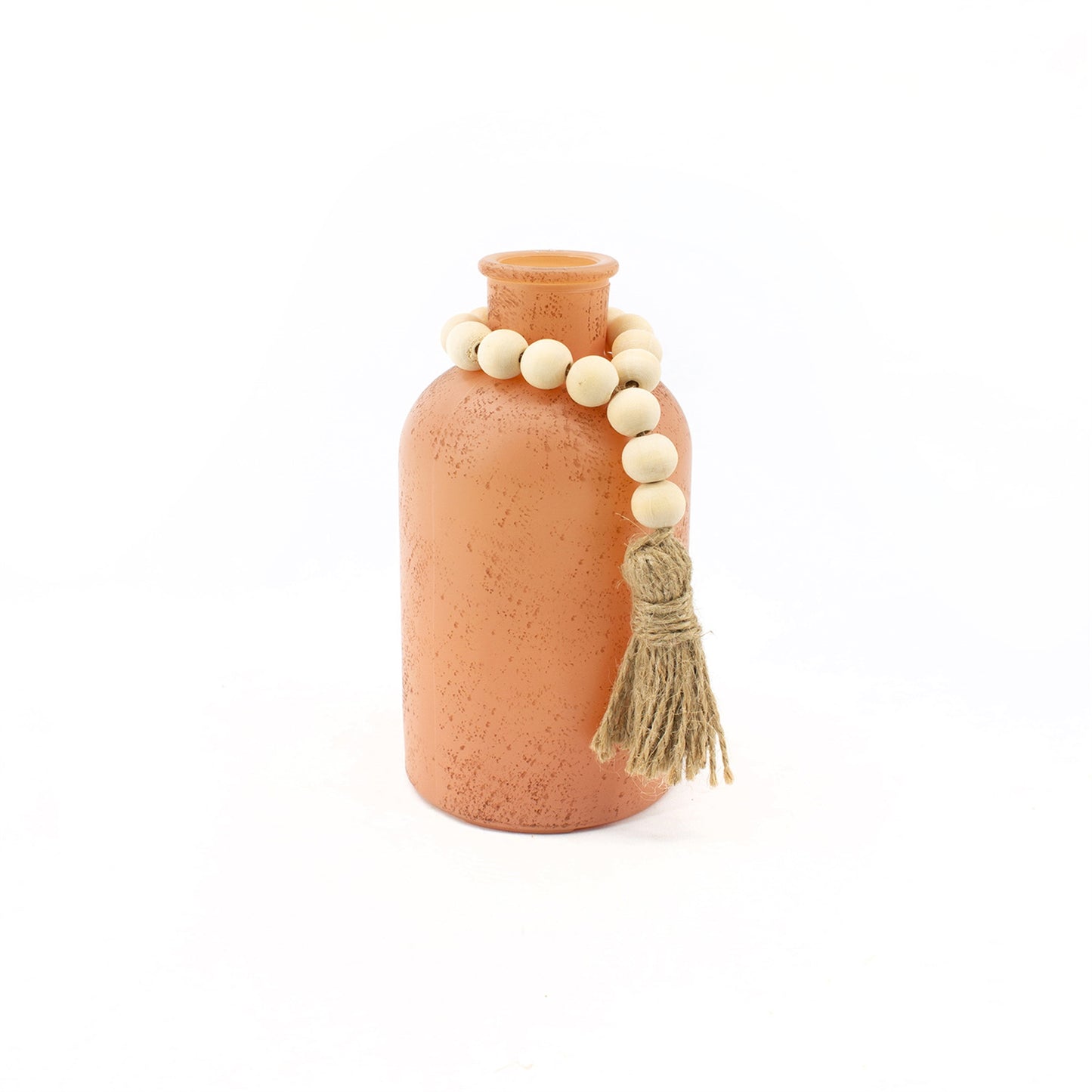 Apricot Glass Jar with Beads