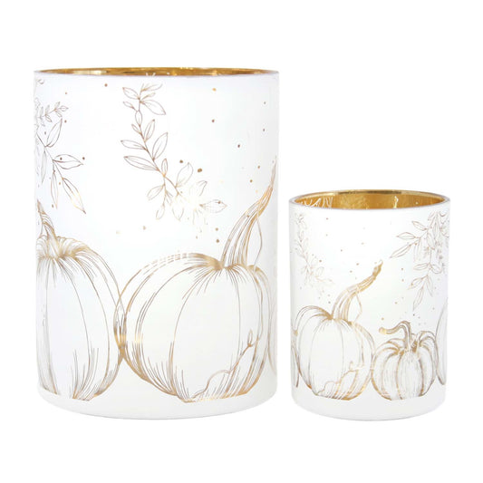 Set of 2 Fall Harmony Mercury Glass Jars