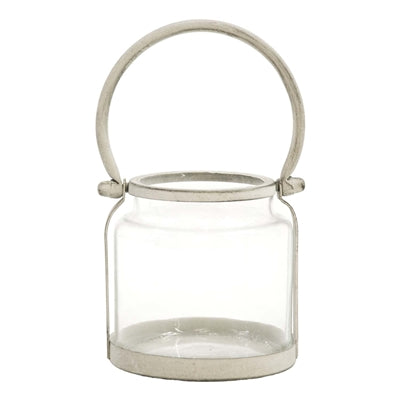 Glass Jar with White Handle 4.5"