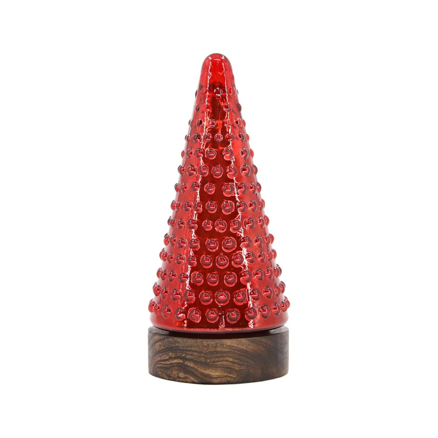 Short Ruby Red Glass Tree on Stand