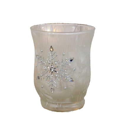 4.5" Glass Snowflake Candle Vase