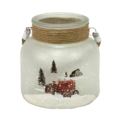 Wide Tractor Glass Jar