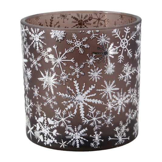 Bronze Snowflake Glass Jar