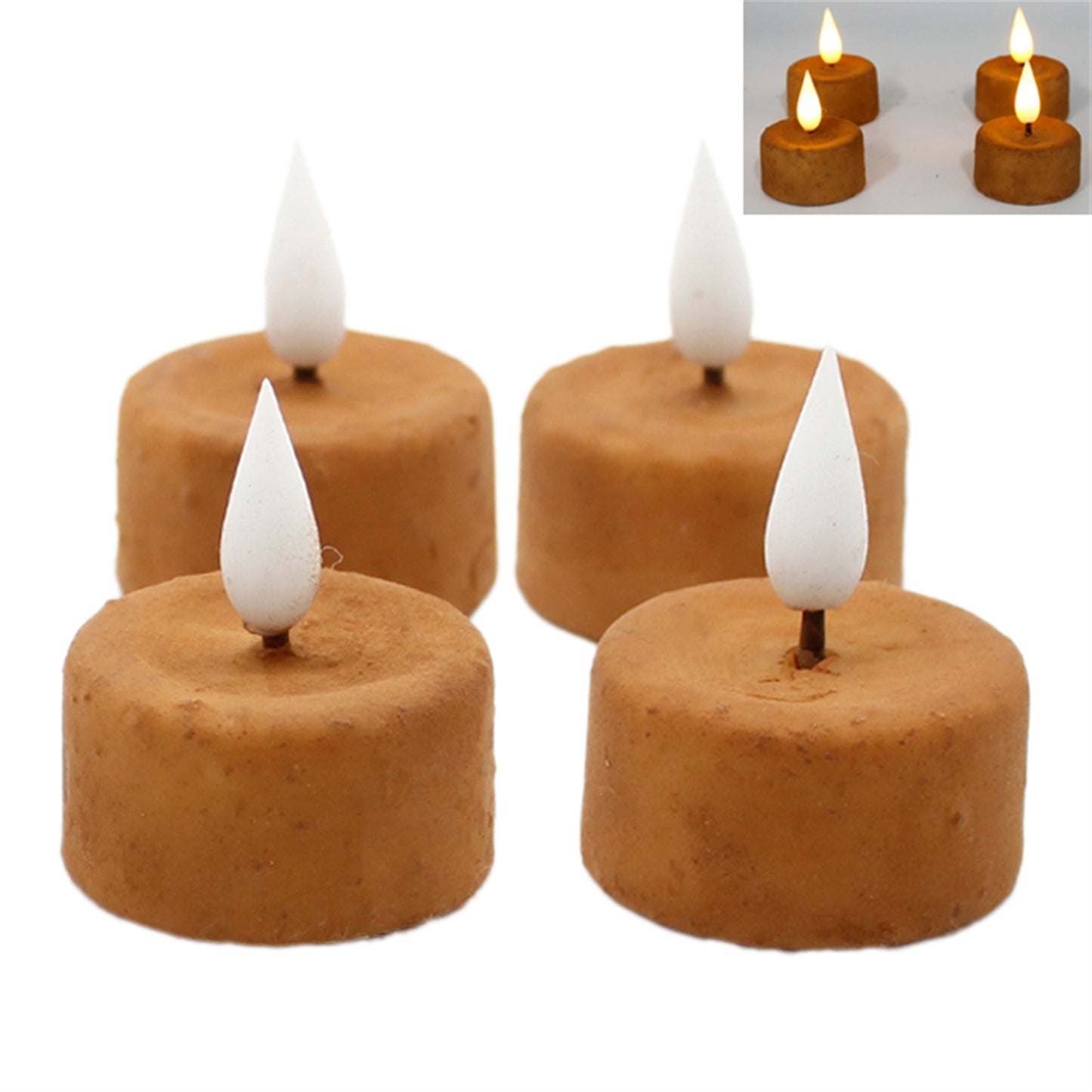 Set of 4 Cinnamon Mini Tea Lights
