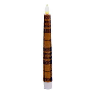 7.75" Fall Plaid LED Taper