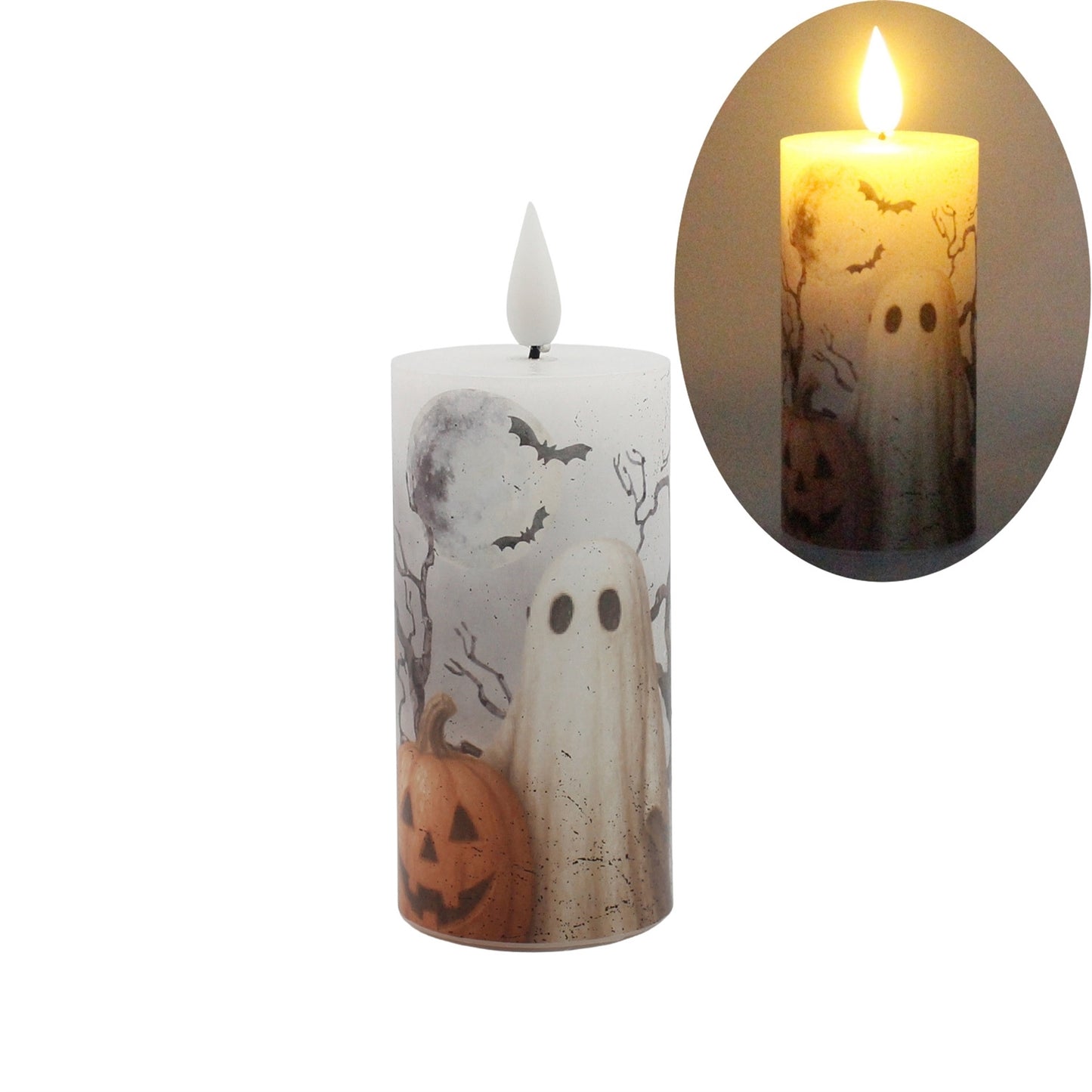 Ghost and Pumpkin LED Votive