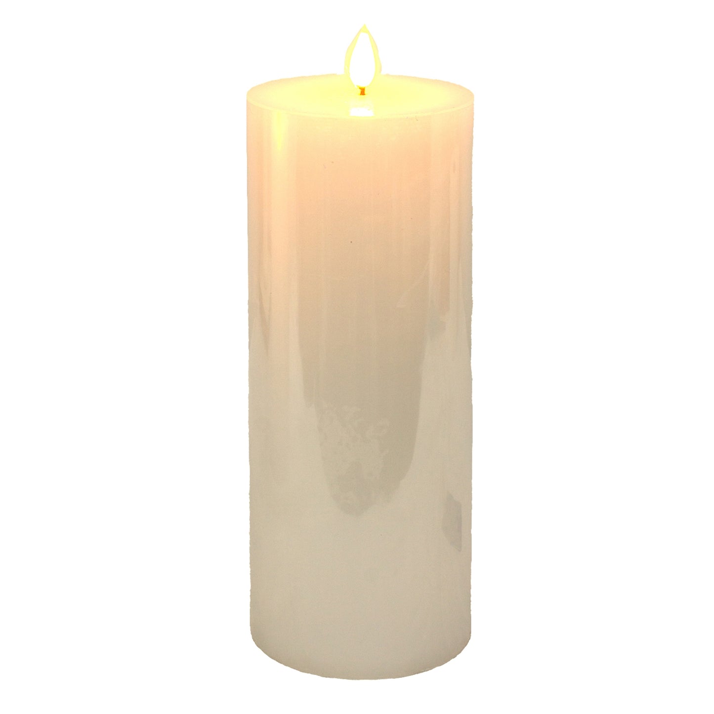 White Pillar Candle w/Timer