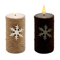 4" Burlap Snowflake LED Votive