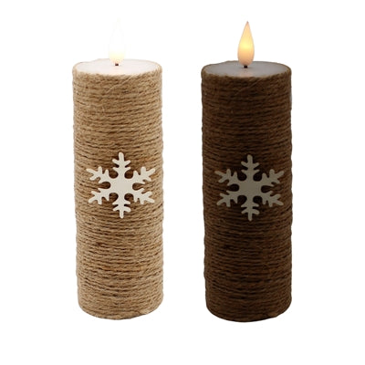 6" Burlap Snowflake LED Votive