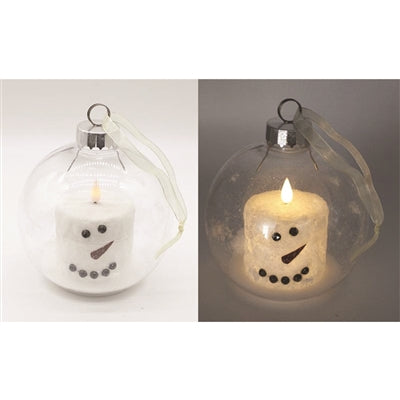 6.5" Ornament Snowman LED Candle