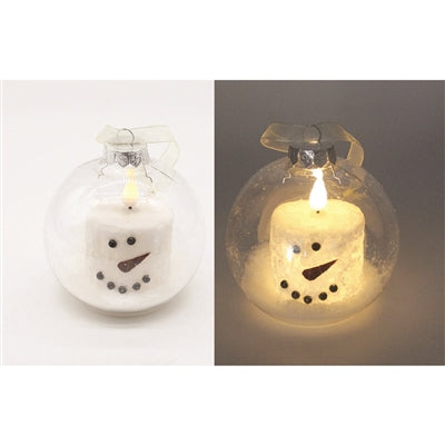 4" Ornament Snowman LED Candle