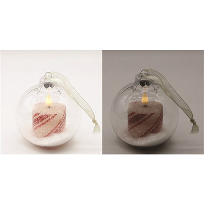 4" Ornament with Frosty Candy Cane Candle