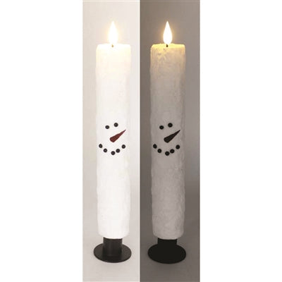 11" Thick Taper Snowman Candle