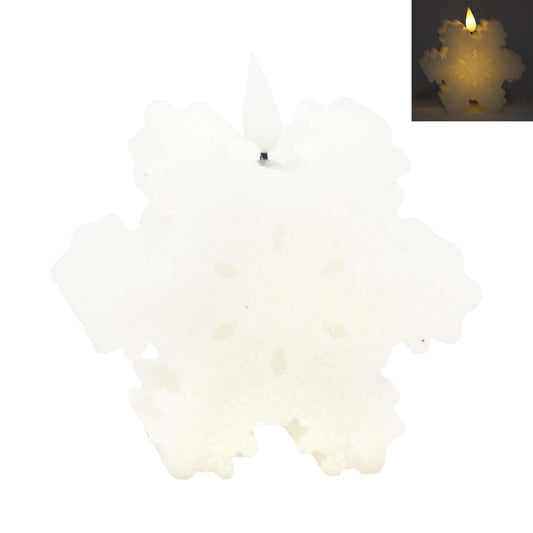 White Snowflake Shape LED Candle
