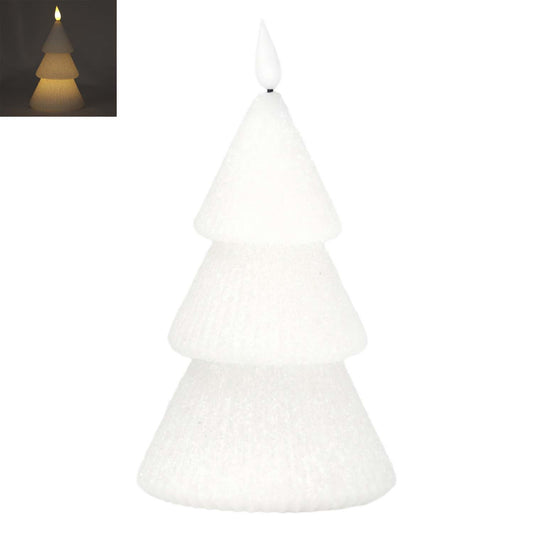 Large White Tiered Tree LED Candle