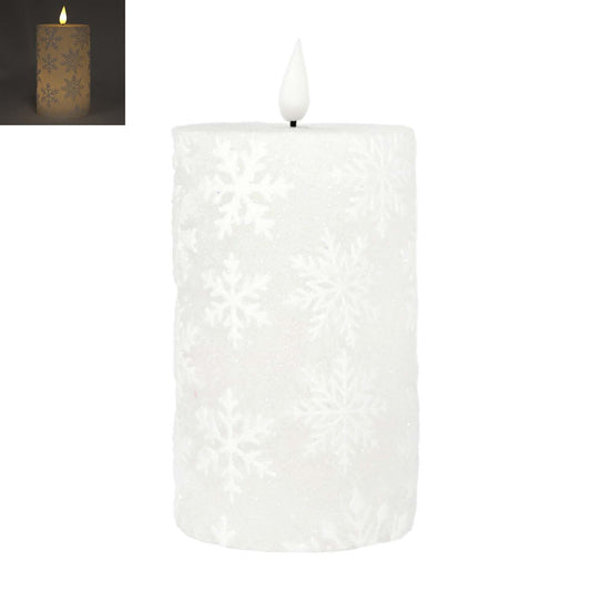 5 inch White Snowflake LED Pillar