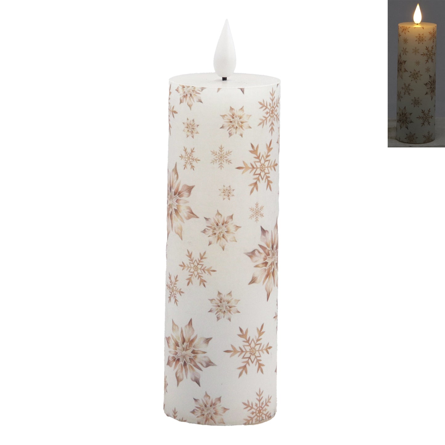 Large Golden Snowflake LED Votive