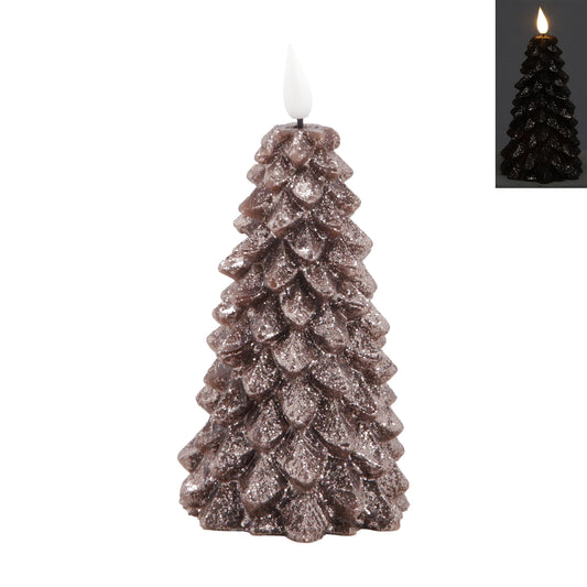 Small Bronze LED Tree Candle