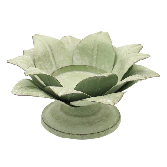 Green Flower Candle Holder.