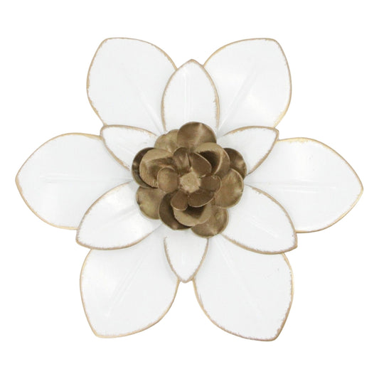 Cream and Gold Metal Flower