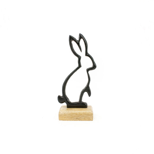 Metal Bunny Cutout on Stand