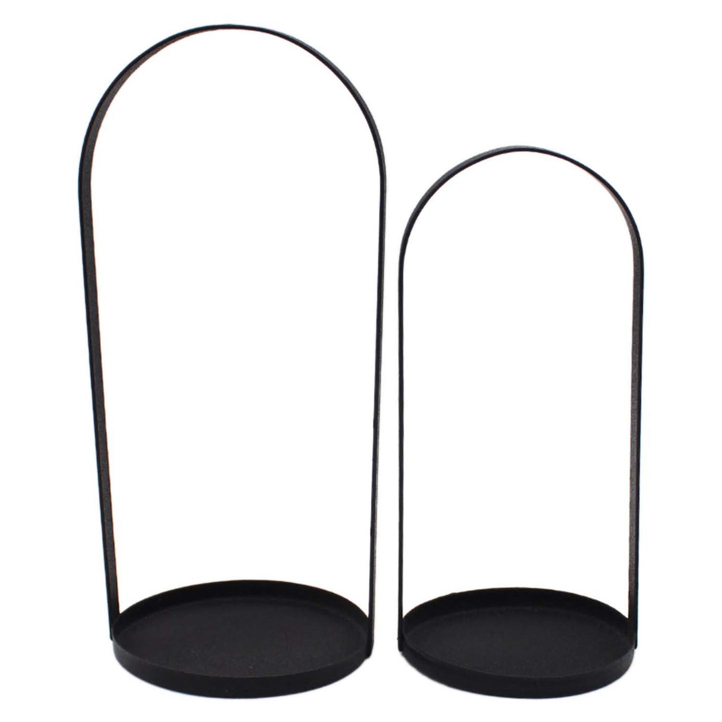 Set of 2 Black Oval Handle Lanterns