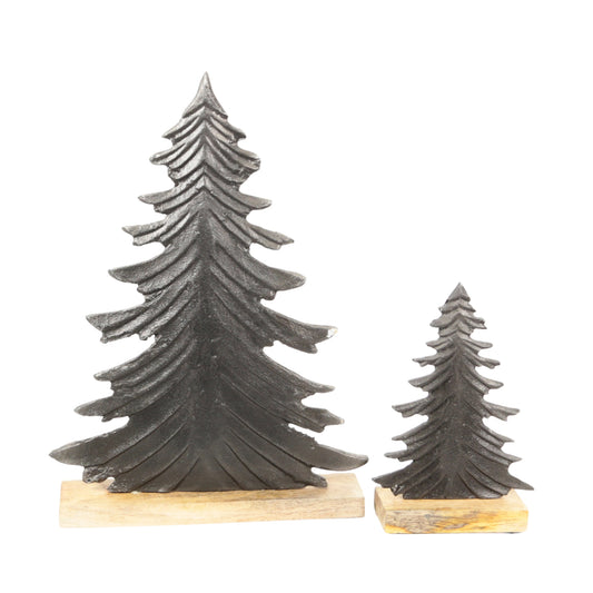 Set of 2 Large Black Trees