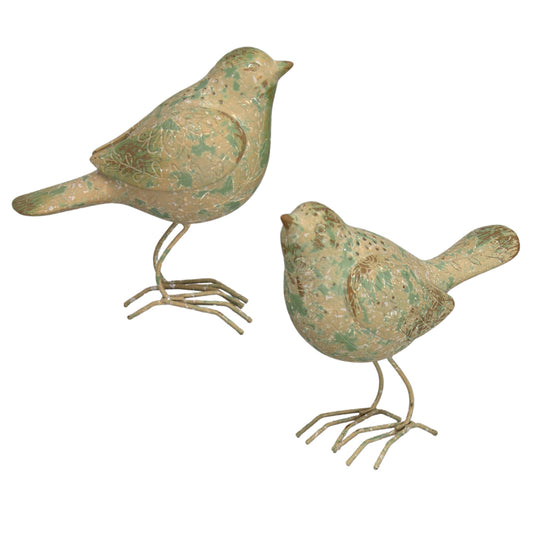 Green Resin Standing Birds